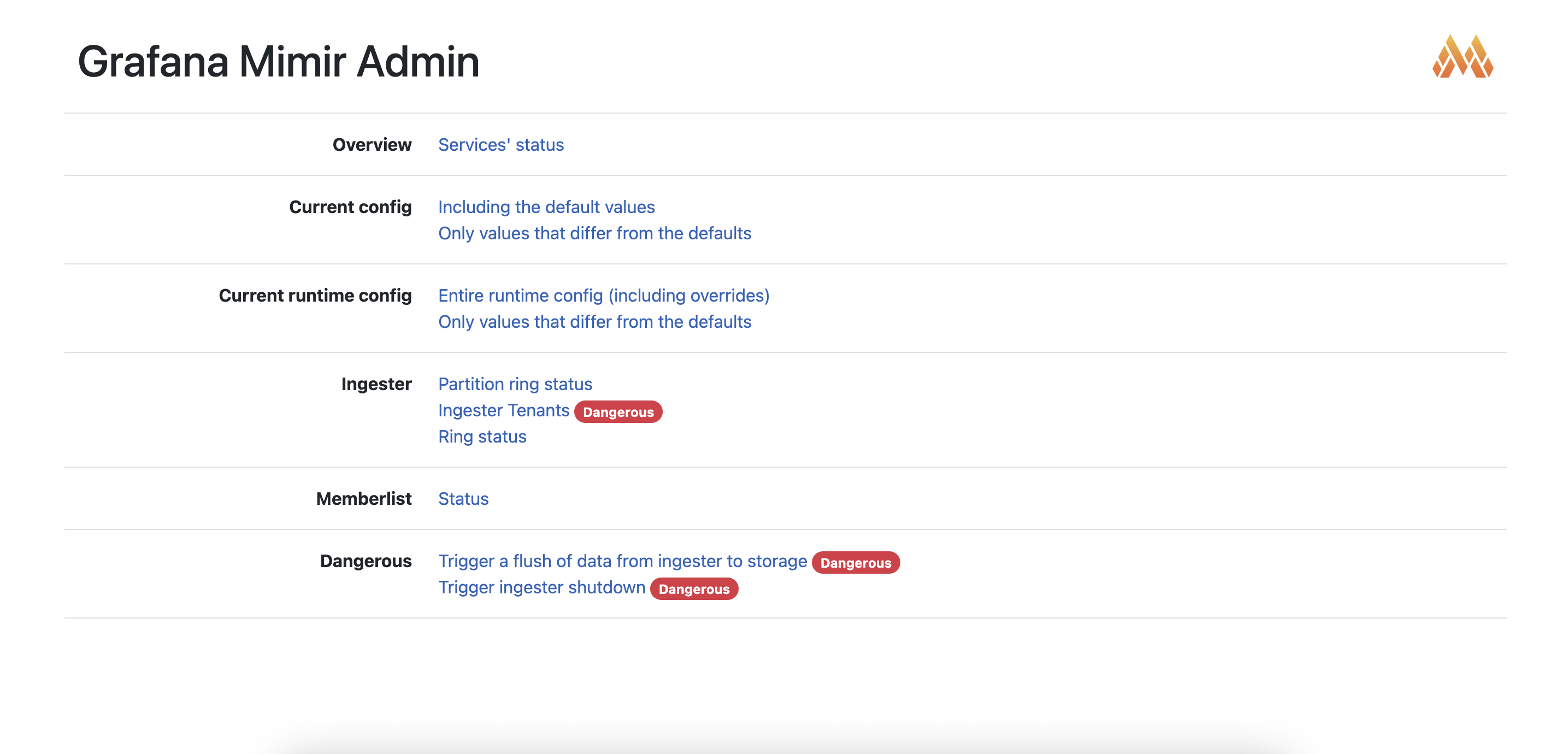 Mimir Ingester UI Mimir Ingester UI